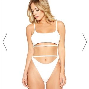 NWT NAKED WARDROBE SANDS AND STRINGS BIKINI WHITE